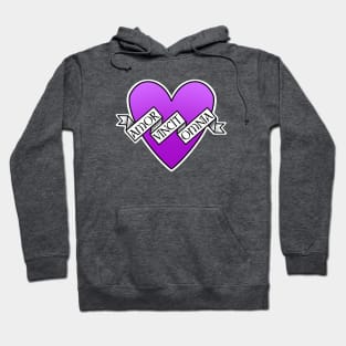 amor vincit omnia purple heart Hoodie